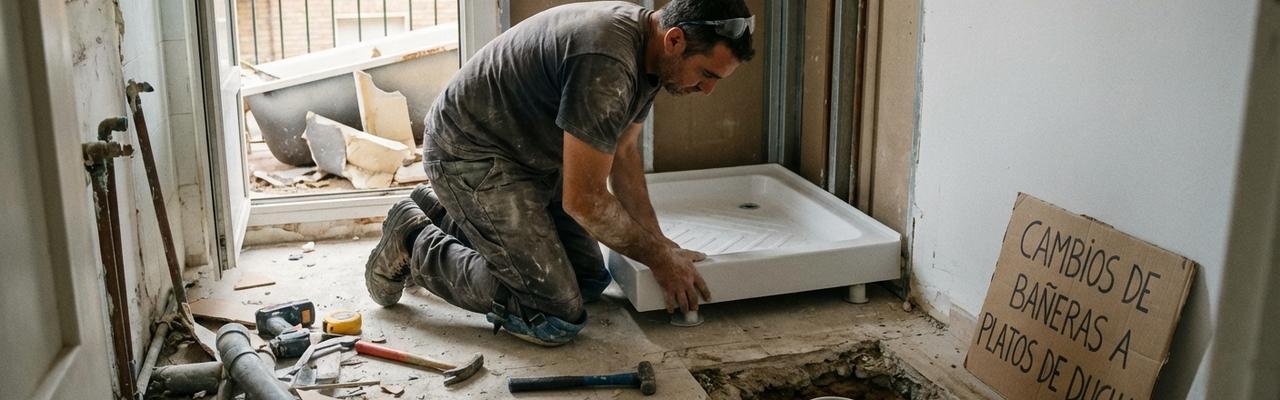 Cambios de bañeras a platos de ducha en guadix